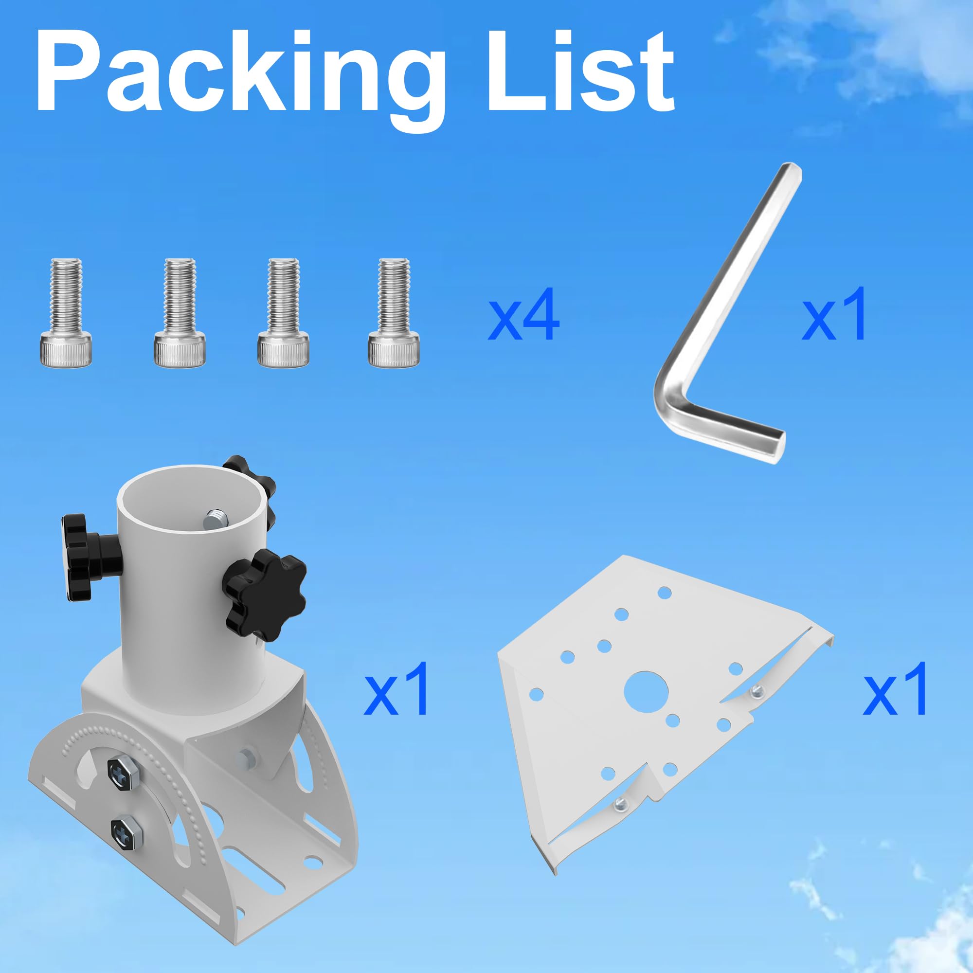 Starlink - Mini adattatore per tubo, mini supporto da tetto Starlink, kit di montaggio mini palo Starlink, piastra da parete Satarlink con inclinazione regolabile di 160 gradi per mini piatto Starlink