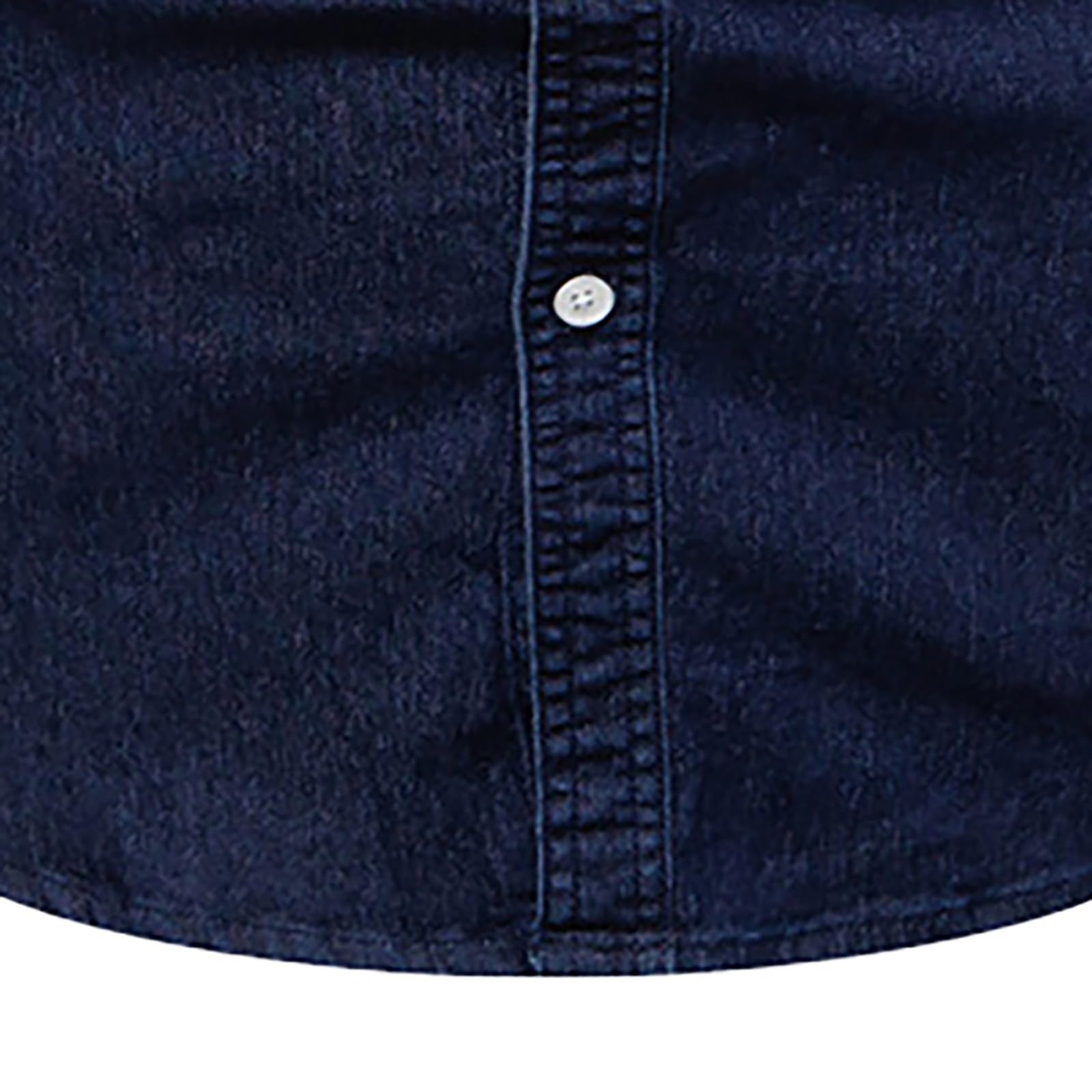 Camicia da uomo a maniche lunghe in denim, casual, con bottoni, con tasche sul petto, leggera e confortevole, da indossare tutti i giorni, elegante design western, per tutte le stagioni, look classico