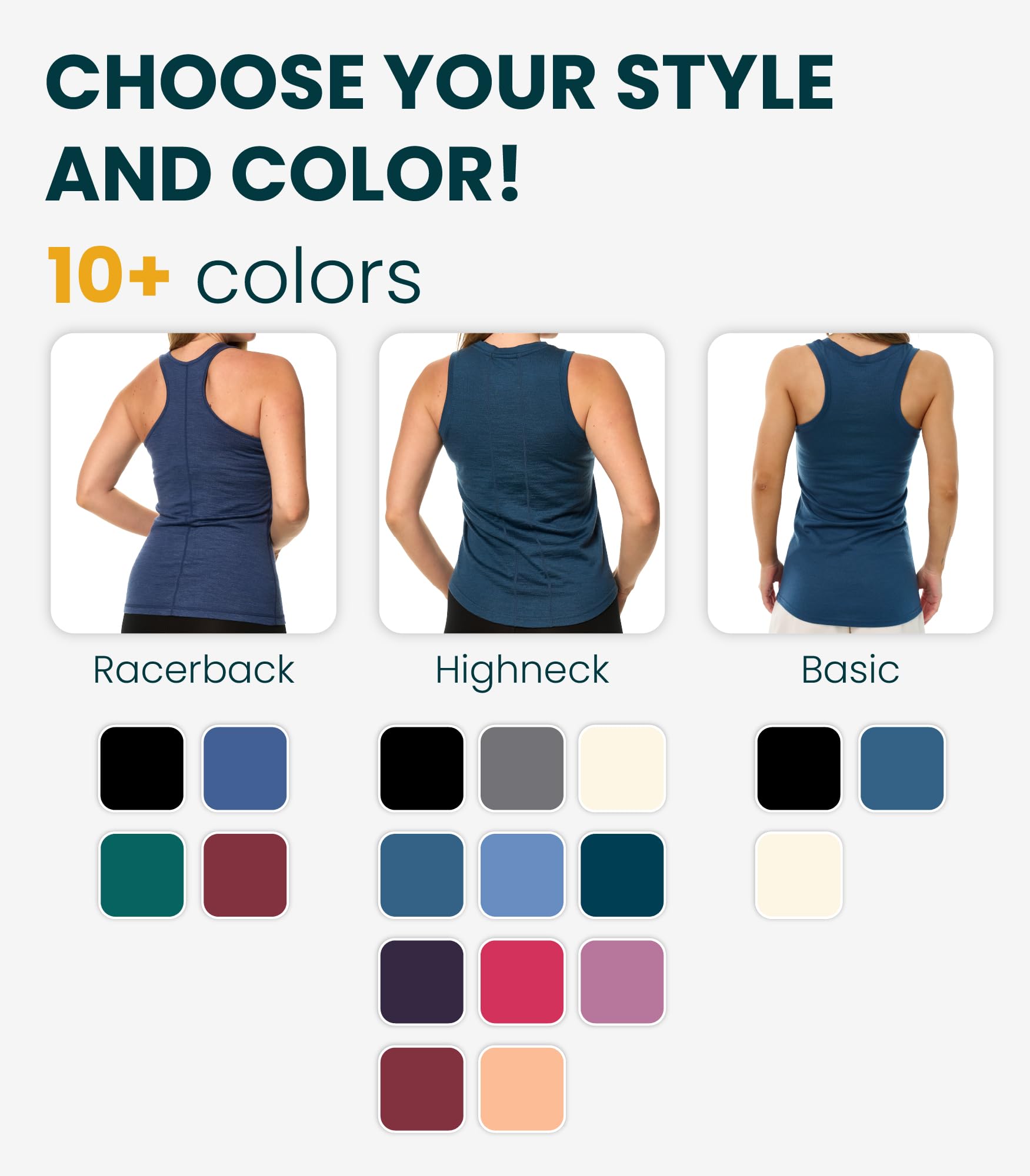 Merino.tech Canottiera Donna Lana Merino - Intimo per Sport e Quotidiano | Canotta Termica Sportiva Vogatore, Anti-Odore, Termoregolatrice, Traspirante, Rapida Asciugatura, Trekking e Bici
