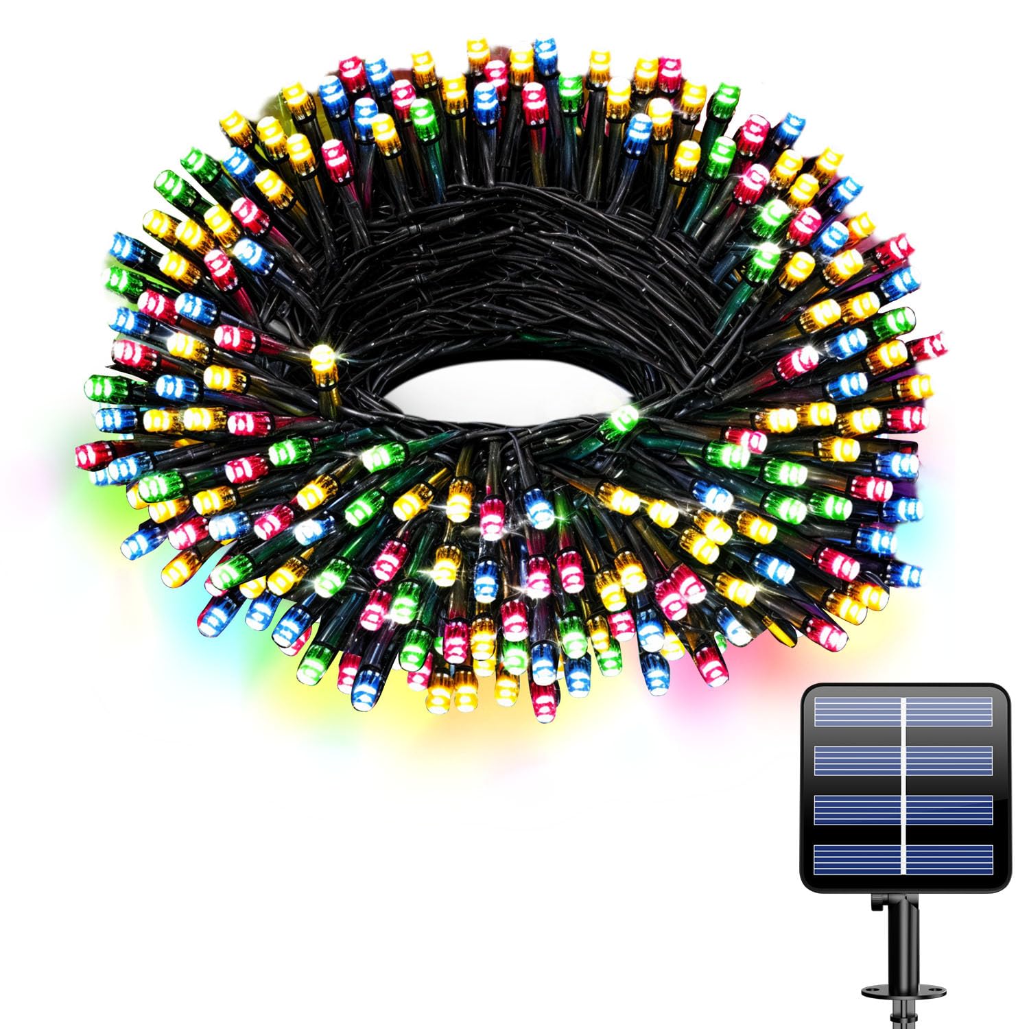 Electight 10M 100 LED Guirnaldas Luces Exterior Solar, Guirnalda Luces Solares, 8 Modos IP65 Impermeable para Navidad, Halloween, multicolor