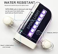 Vista 6 de Luces de rueda de bicicleta (paquete de 2) - Luces LED impermeables para radios de bicicleta - Accesorios para bicicleta - 30 patrones diferentes