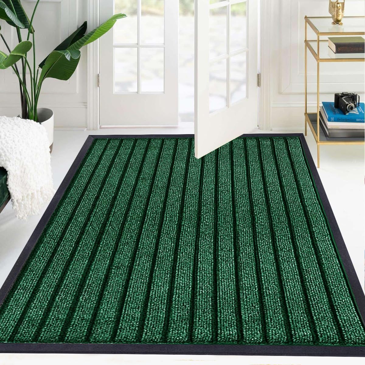 B&B Doormats, Door Mats Outdoor Indoor, Non Slip mat Entrance Rug, Indoor Floor Mat, Dirt Trapper Door Mat Outdoor Mat for patio, Multi Purpose Doormats (Green, 120 x 150 cm - Area Rug)