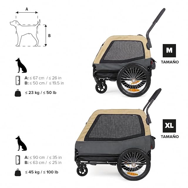 Foto 3 de 8 de Polisport Remolque para Perros & Carrito 2 en 1 Talla XL, Máx. 45 kg