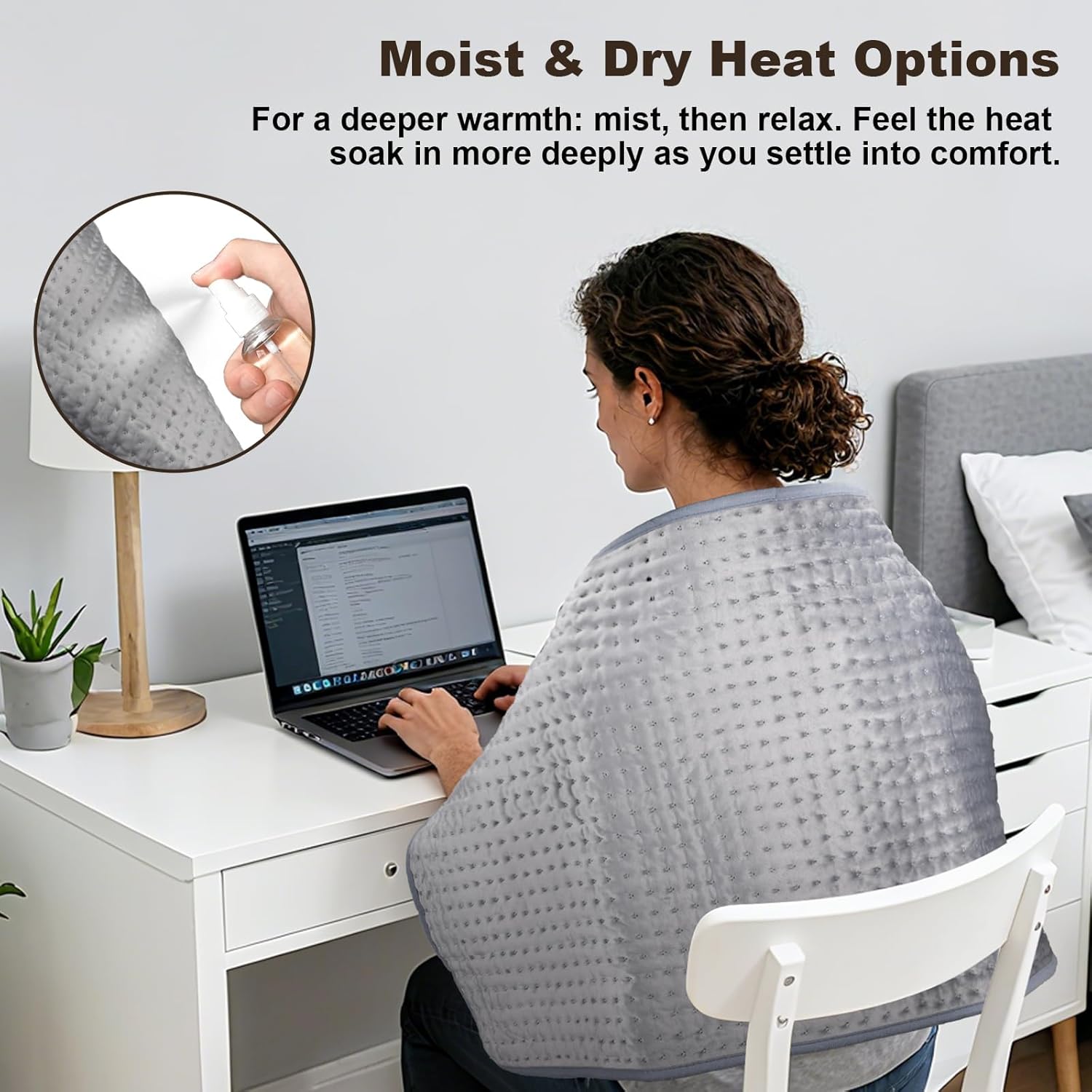 Extra Large Heating Pad for Back Pain Relief, 20x40 Inches, Full Body Heating Pad with Moist Heat Therapy, 10 Temperature Settings, 3 Auto Shut-Off Timers & Soft Flannel Cover, Gifts for Women Men