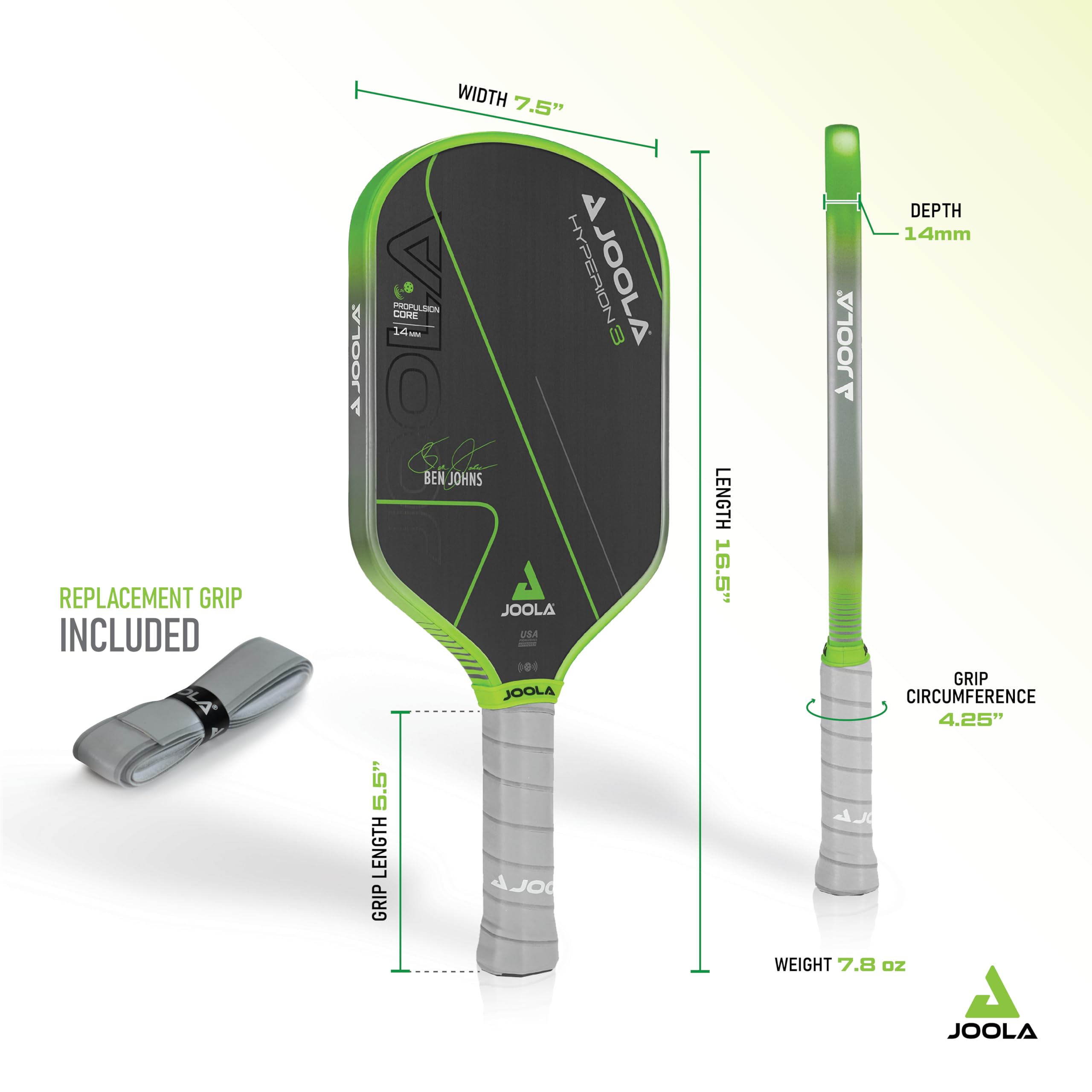 Amazon.com : JOOLA Ben Johns Hyperion 3 14mm Pickleball Paddle