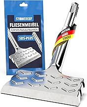 Tile Chisel SDS-Plus [165 x 75 mm] 28° Angled Wide Chisel for Hammer Drill, Tile Chisel for Tile Removal & Tile Adhesive, Mortising Work, Wide Chisel, Flat Chisel Tool