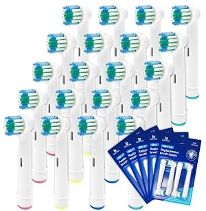 HomeTimes Replacement Brush Heads Compatible with Oral B Toothbrush Precision Clean 20 Brushes