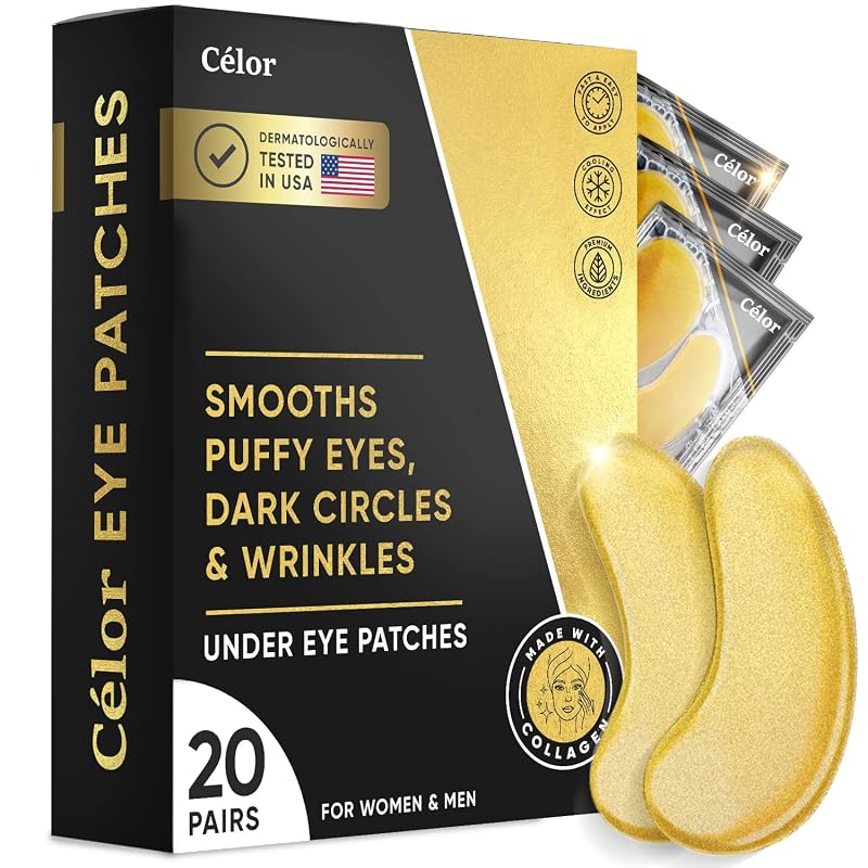 Adesivos de hidrogel para a região dos olhos CÉLOR com colágeno e Centella Asiatica, Pacote com 20 pares