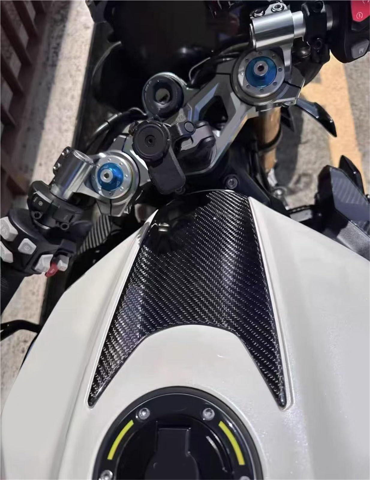 Pièces De Moto en Fibre Carbone pour Triumph Street Triple 765 R RS 765R 765RS, Réservoir Carburant, Boîte À Air, Couvercle Supérieur Avant, Capot Carénage