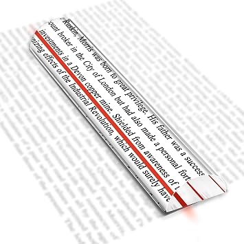 2X Magnifying Ruler with Red Guiding Line, 6" Magnifier Mahjong Finder for Reading Small Prints, Bible, Books, Instructions, Cross Stitch Patterns and Card Games