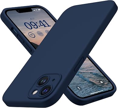 CellEver 高耐久シリコンケース iPhone 15用 カメラ保護 アンチオイルコーティング ミリタリー 落下防止 ソフト 傷がつかない 内側 ネイビーブルー
