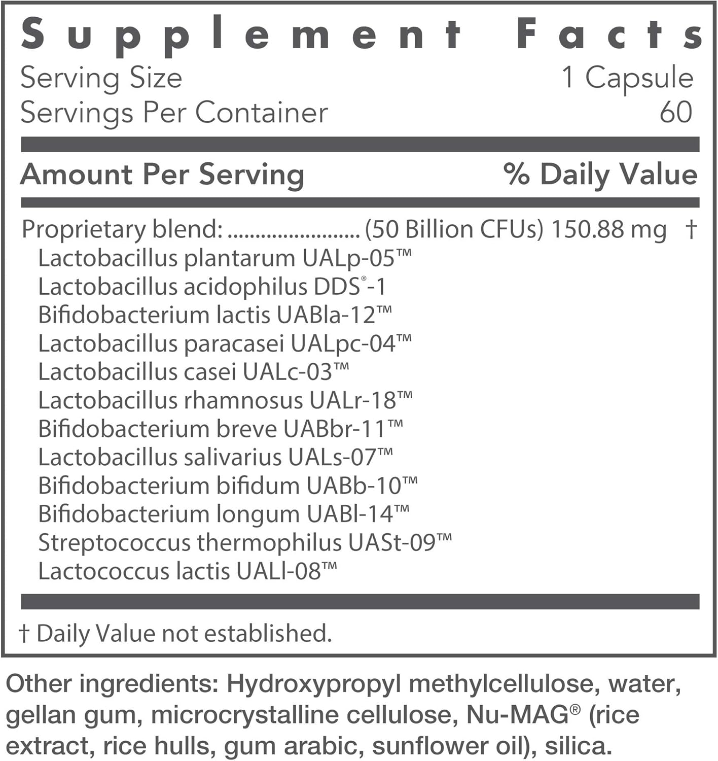 Nutricology Restore-Biotic Complete - High Potency Probiotic, No Refrigeration - 60 Vegetarian Capsules