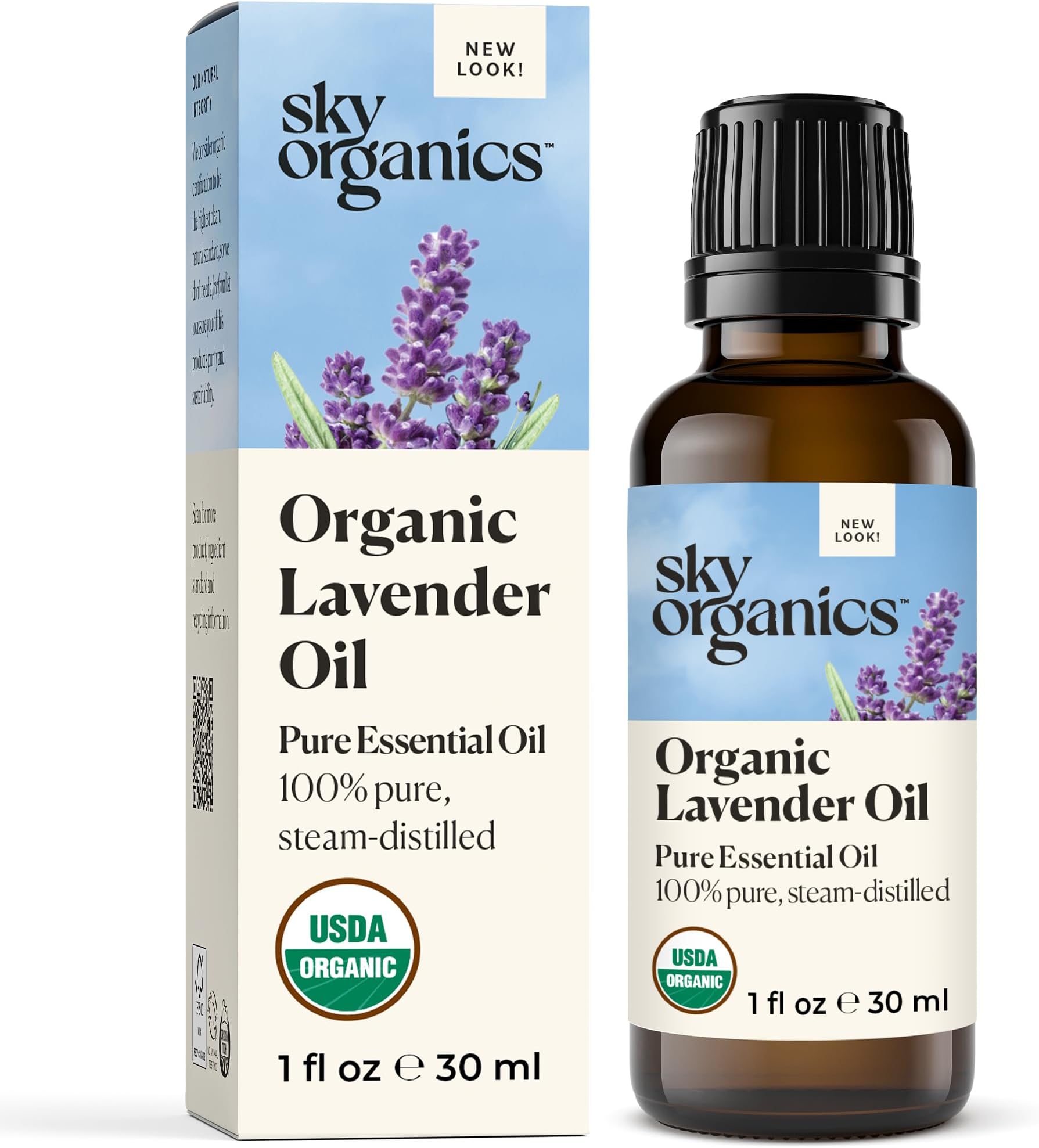 Lavender Essential Oil by Sky Organics (30 ml) 100% Pure Steam-Distilled Lavender Essential Oil Natural Lavender Oil for Aromatherapy Diffuser Massage Candles and DIY