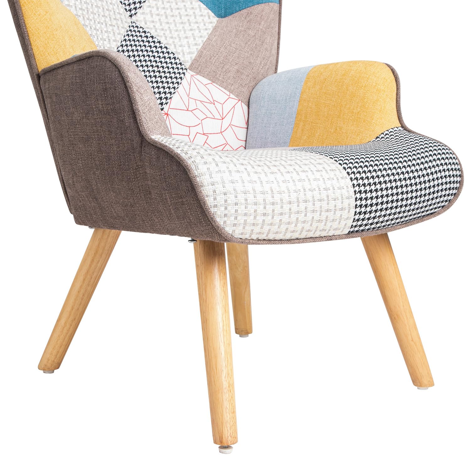 Poltrona Poltroncina Relax Patchwork con Schienal da Arredo Soggiorno Cucina Design