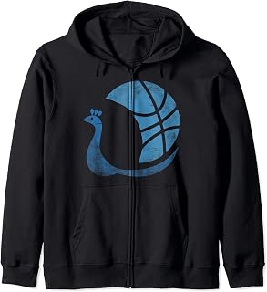Peacock Basketball Vintage Zip Hoodie