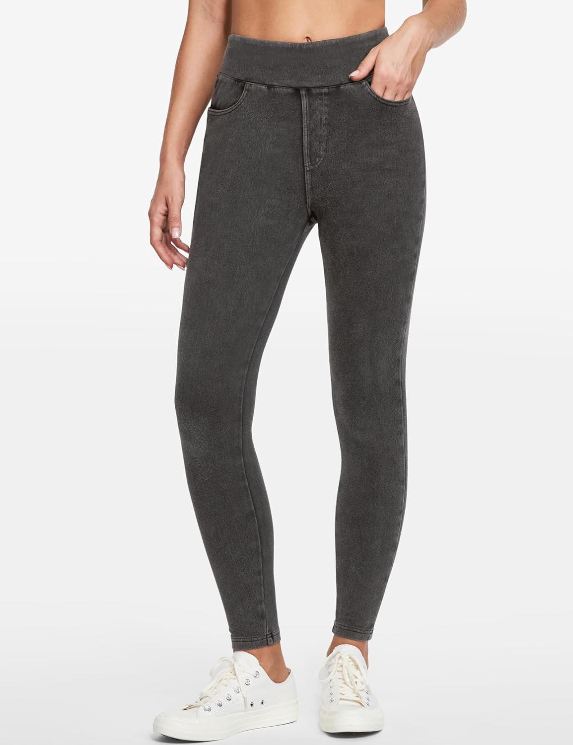 IUGA Stretchy Jeans for Women High Waist Jeggings Tummy Control Skinny Jeans Pull on Leggings with Pockets Trendy Casual