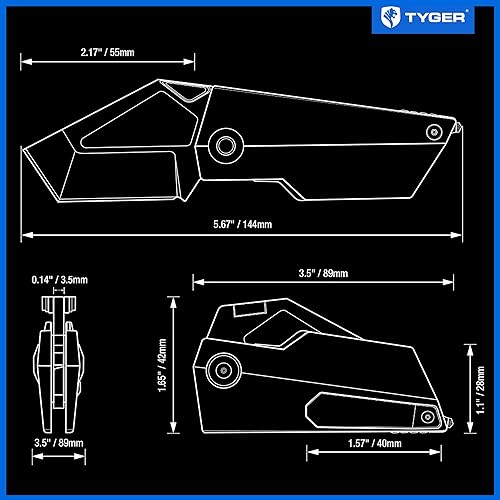 Miniatura 5 de Tyger K7 EDC Cuchillo de bolsillo plegable Hoja de acero negra lavada a la piedra de 154CM Mango G-10 TG-KF9C2898