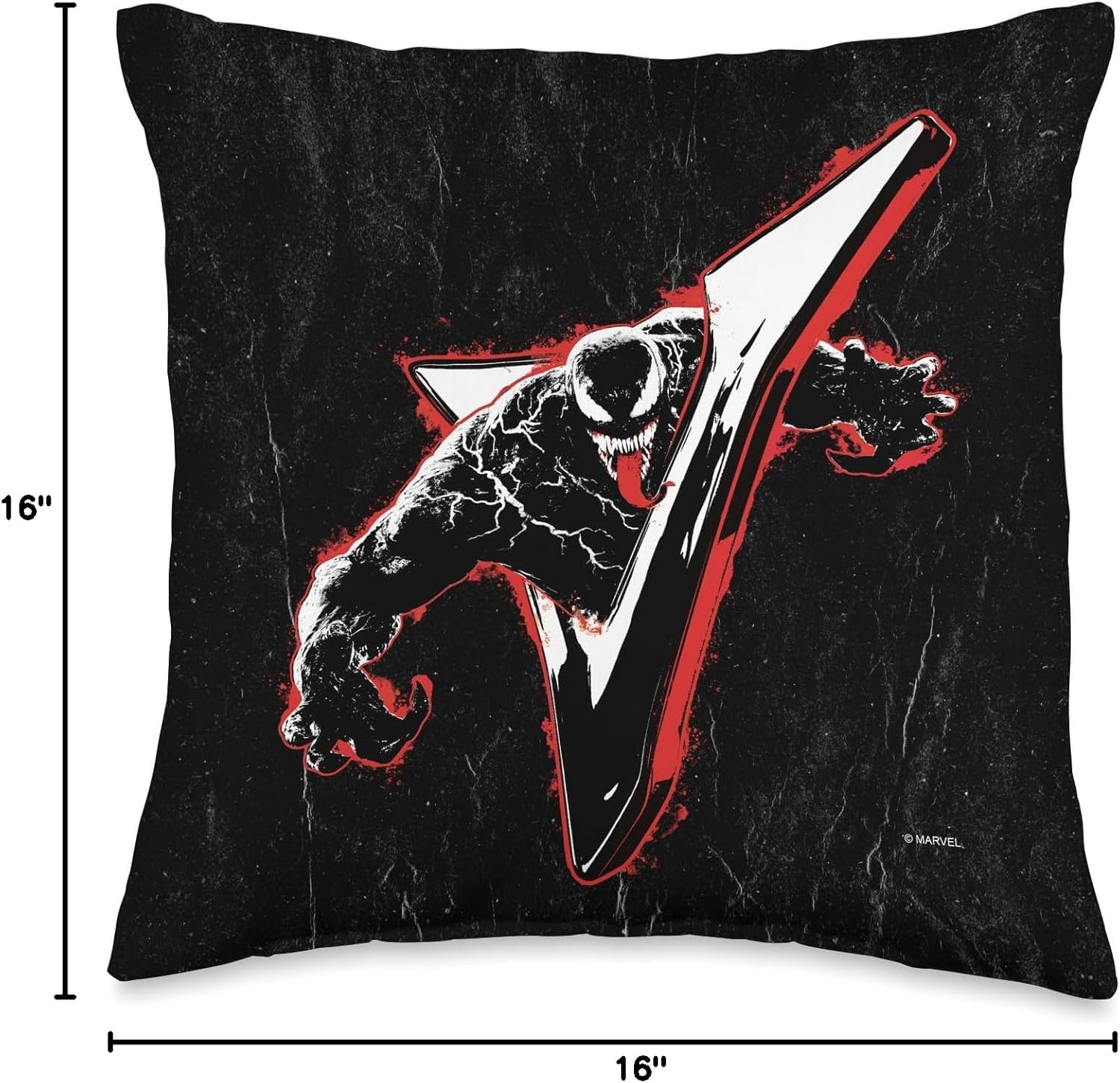 Marvel Venom: Let There Be Carnage Red and Black Throw Pillow