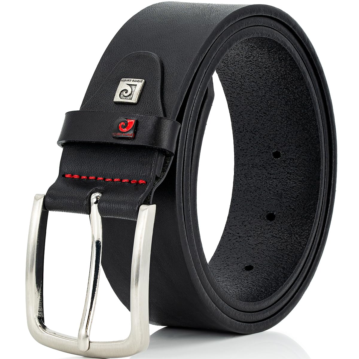 Pierre Cardin 40 mm Vollrindleder schwarz