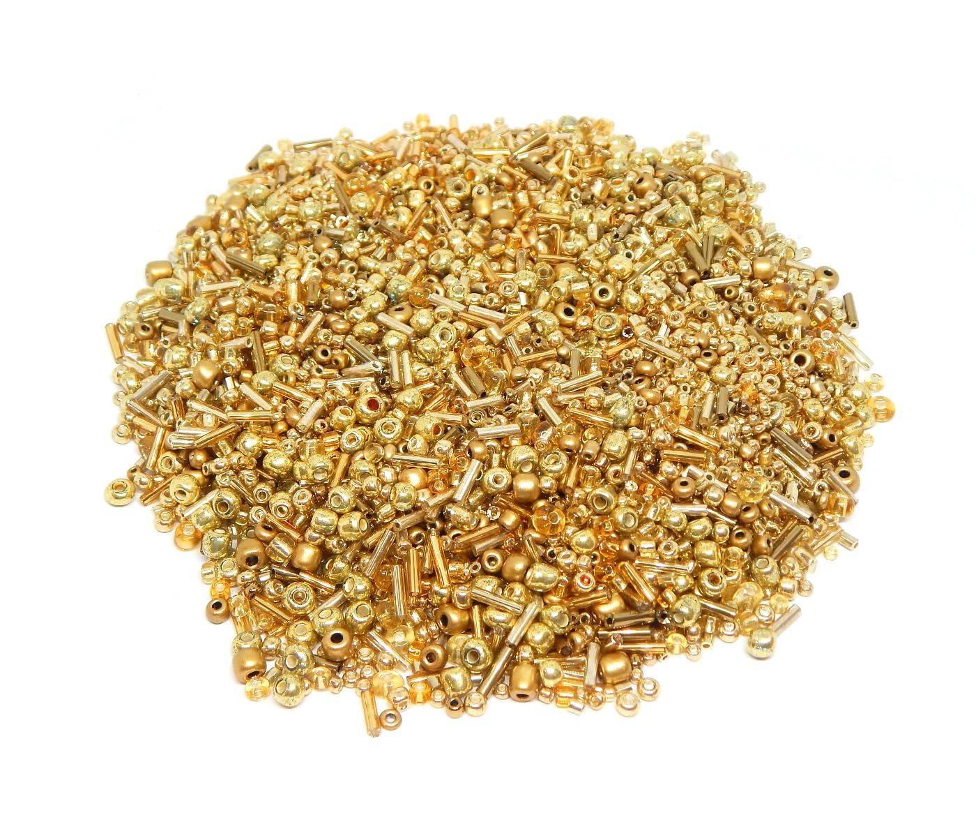 Perlin Seed Beads Glass Indiander Seed Beads Pony Beads 2 mm 3 mm 4 mm Round Mixed Sizes Colour Mix Seed Beads 3000 Pieces (Gold) - Image 4