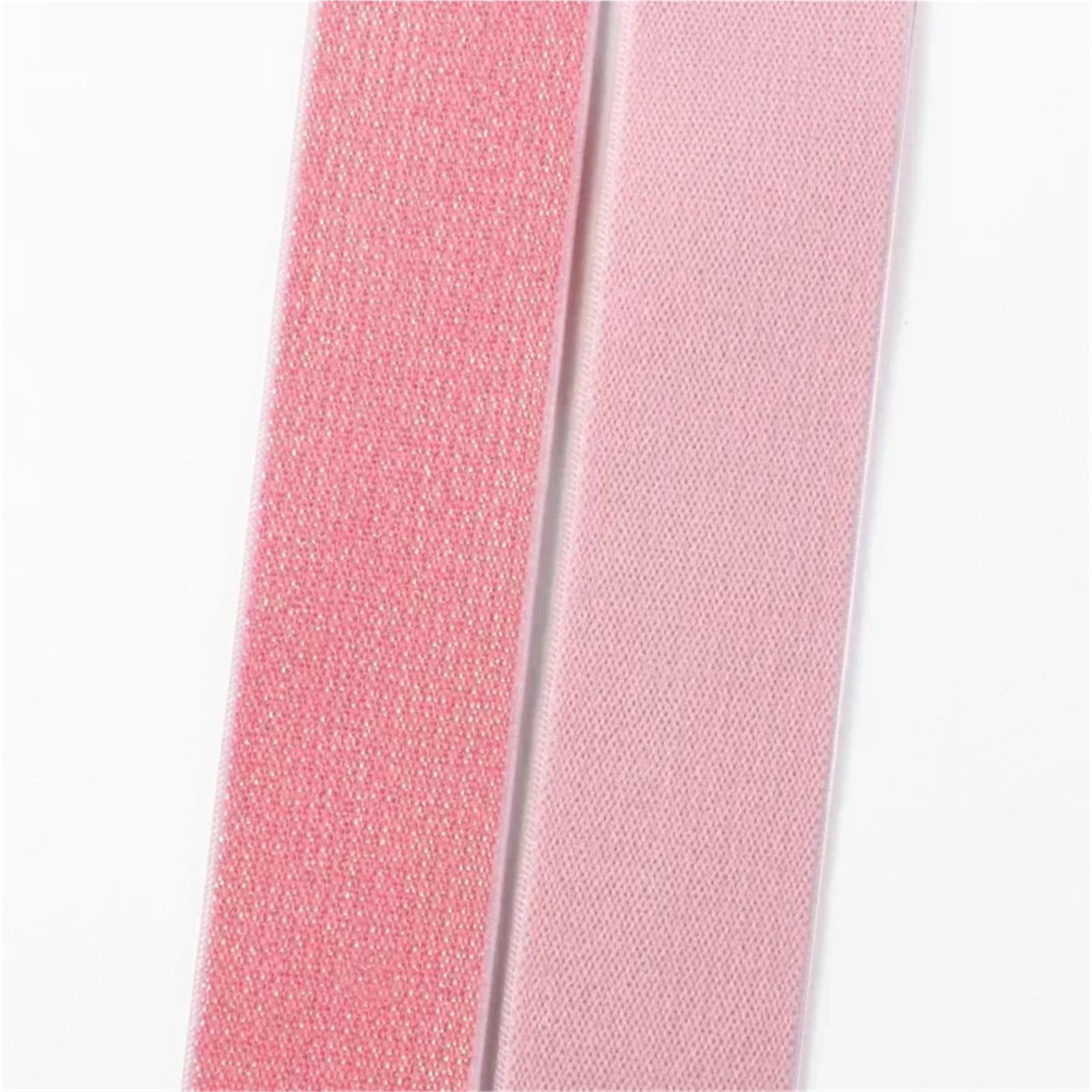 Banda elástica de nailon de seda, 5/10M, 25-50mm, bandas de goma de colores, correas for coser ropa, cinturón, bolsos, cinta, accesorios DIY(RosePink,10Meters,40mm)