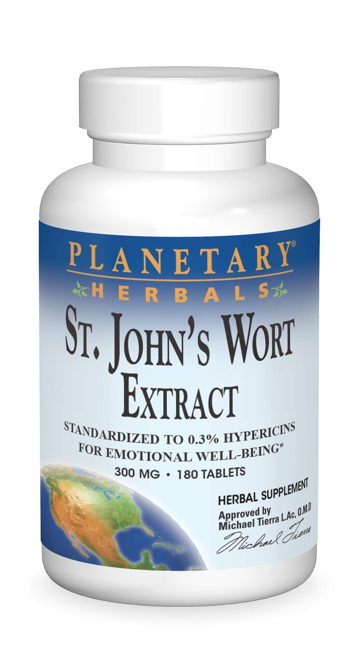 Planetary Herbals St. John's Wort Extract Tablets, 300 mg, 180 Count