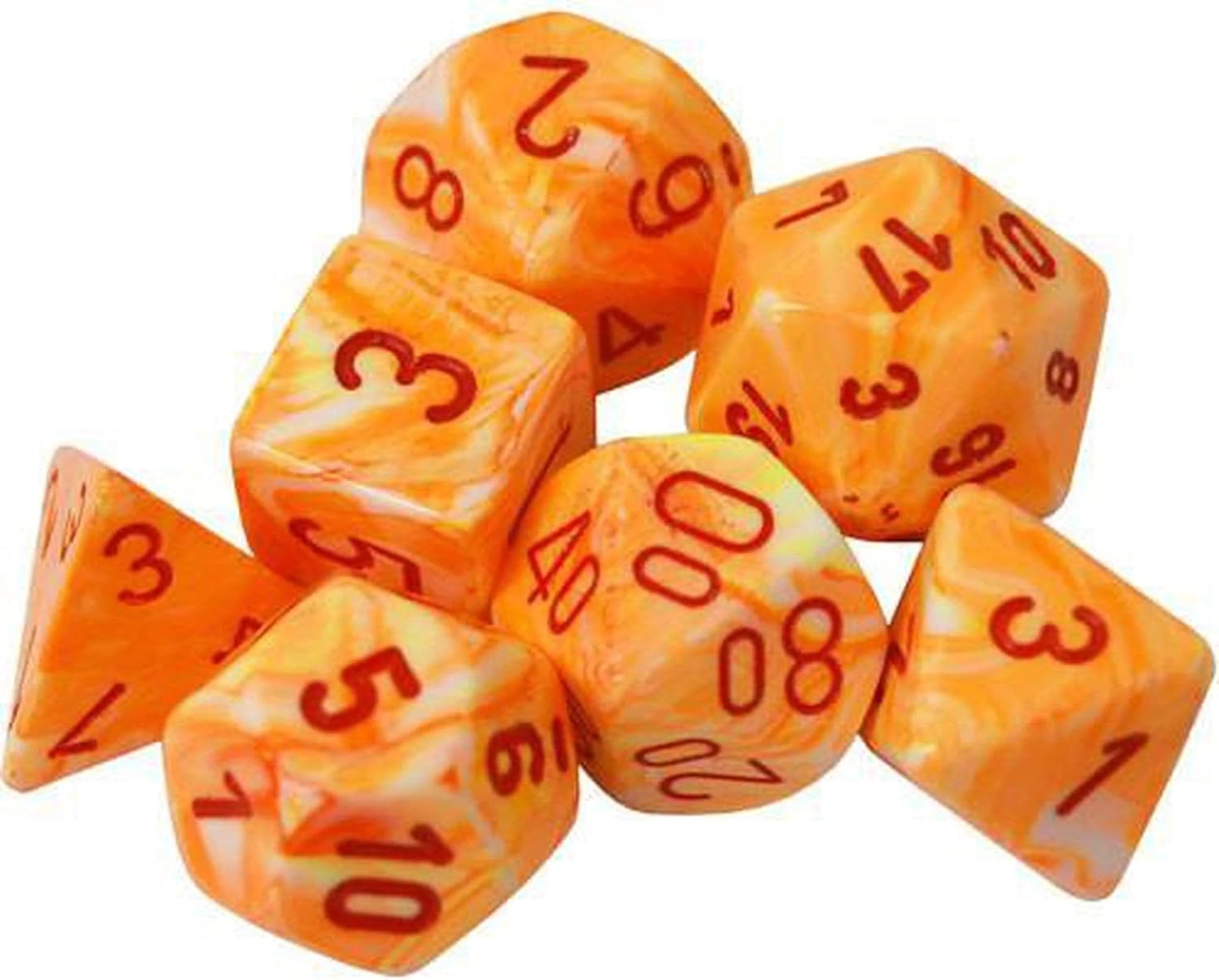 Festive Polyhedral Sunburst W/Red 7-Die Set
