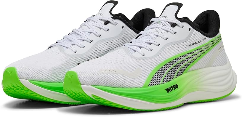 Puma - Tênis masculino Velocity Nitro 3 Hyrox, Brilho branco/verde