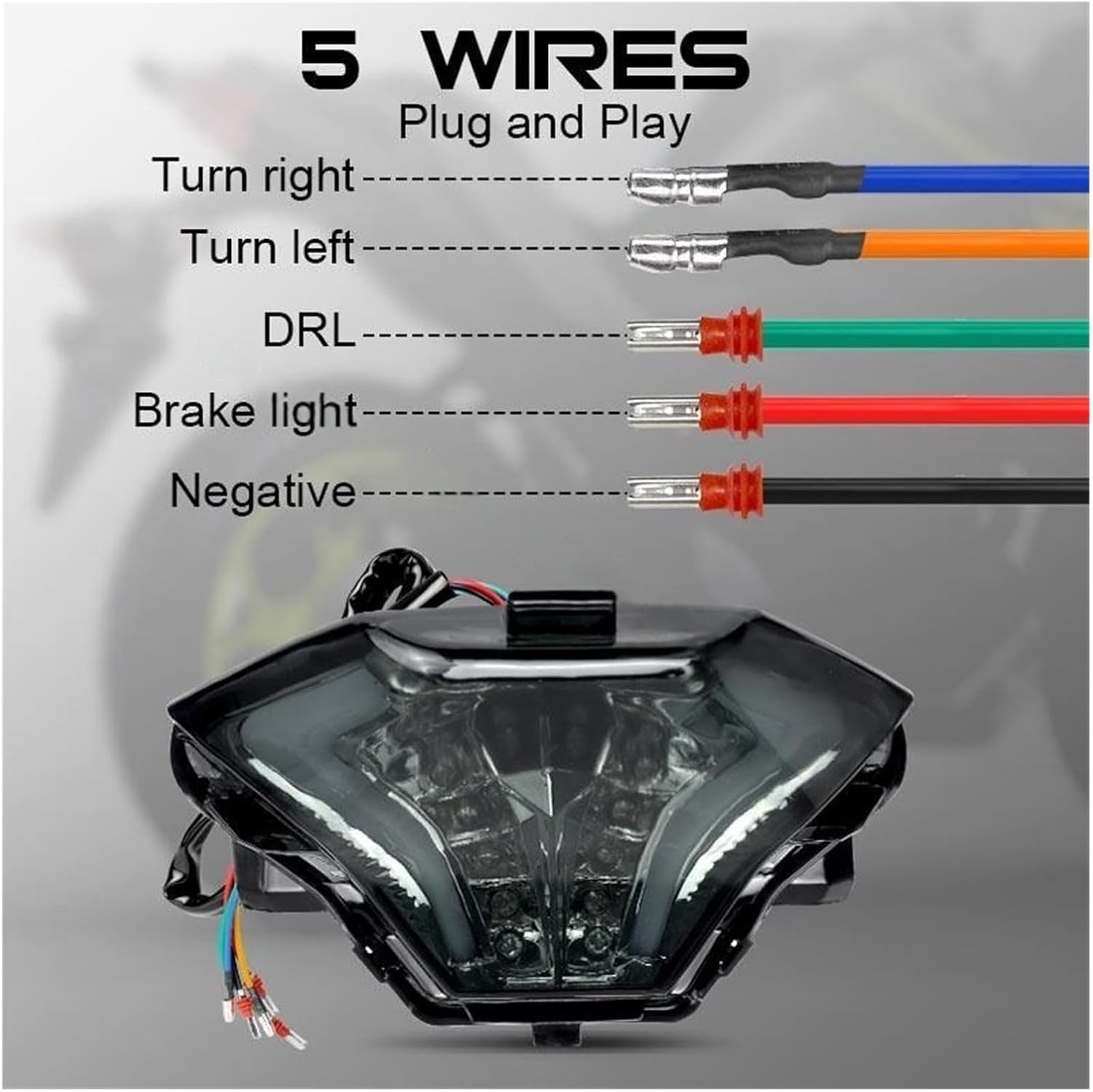 Luz de Freno Trasera Moto Para R3 R25 2013-2020 Intermitente de motocicleta Luz trasera LED Luz de freno trasera Lámpara indicadora 12v