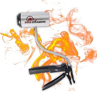 BBQ Dragon Charcoal Fan - Cordless Grill Fan for Camping, Fireplace, and Smokers - Heavy Duty BBQ Air Blower with Adjustable Clamp - Portable Fire Blower for Fireplace and Campfire