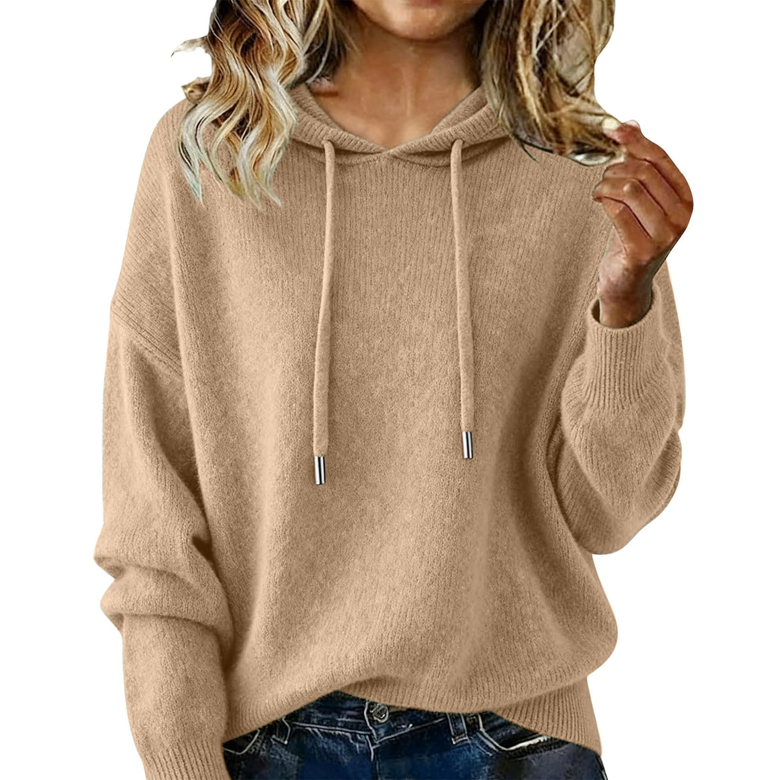 Cashmere Sweaters for Women Long Sleeve Knits Hoodie Cozy Lightweight Pullover Merino Wool Fall Winter Tops