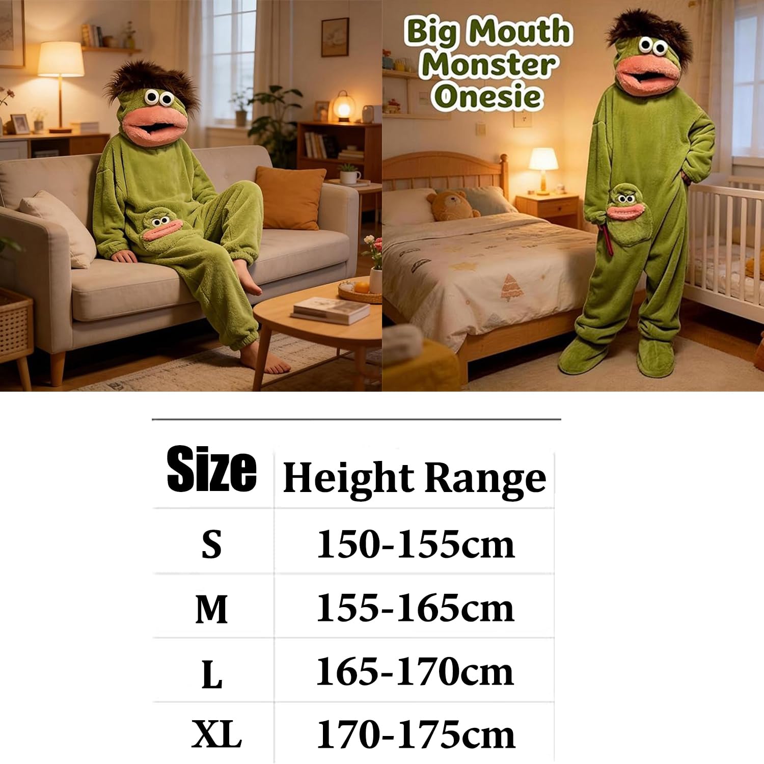 STOAT Onesie Divertido Fleece Pijama .para Tallas S/M/L/XL, Mono de Peluche Extra Suave con Capucha y Bolsillos Grandes, Loungewear cálida y cómoda para casa, Supersuave