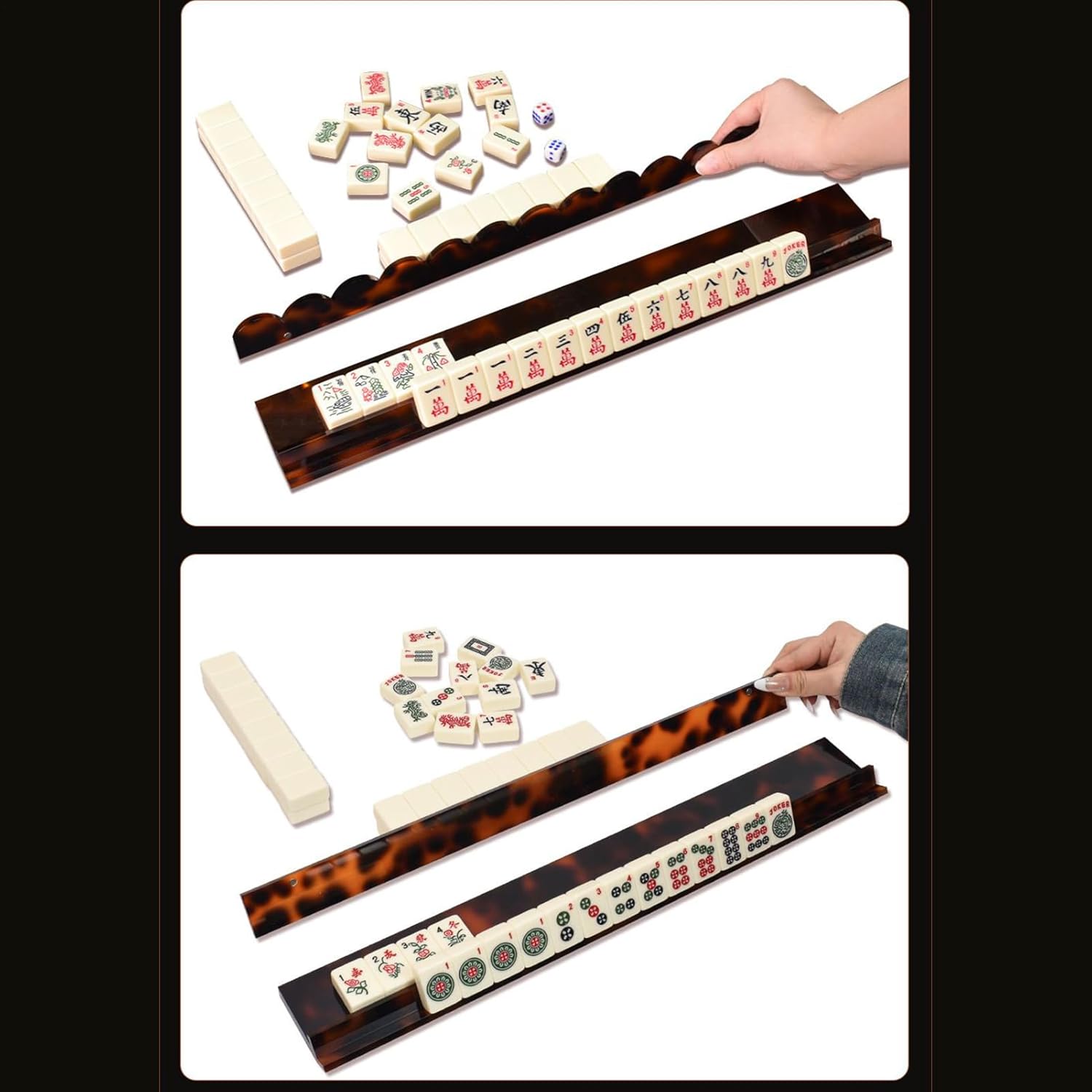 Portable Mahjong Rack, Tile Holder Pusher, Scratch-Resistant Game Accessory with Feature, Mahjong Pusher Practical Design, Rack for Seniors Hobbyists