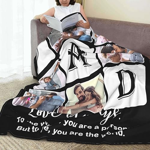 Miniatura 3 de Regalos personalizados para padres de parte de la hija, manta personalizada con imágenes, mantas personalizadas para papá con fotos propias, regalo