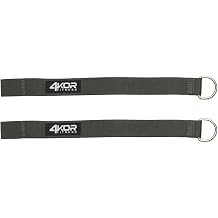 Squat Rack Straps - Heavy Duty Power Rack Straps Compatible with 4KOR Shoulder Exercise Cords - One Pair of Squat Rack Straps with Metal D-Rings - 4KOR Fitness