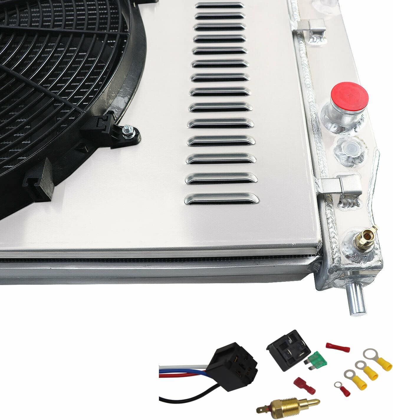 3 Row Aluminum Radiator+Shroud 16" Fans+Relay Compatible For 1993-2002 Chevy Camaro Z28/Pontiac Firebird 5.7L V8