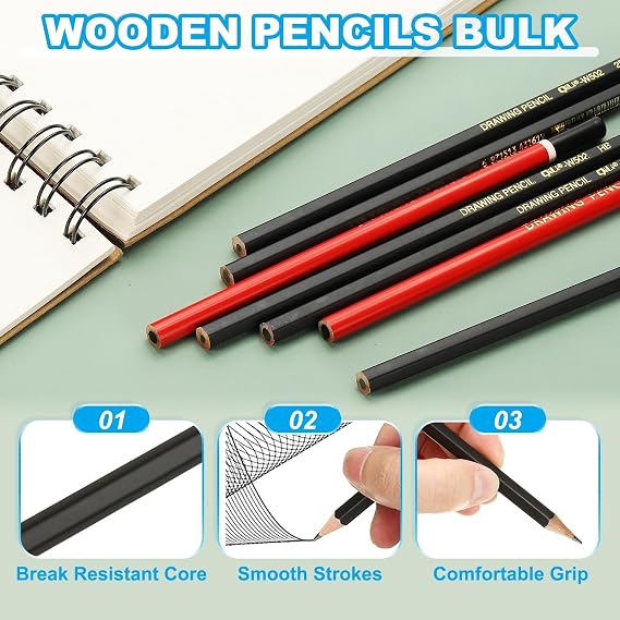 PATIKIL 12Pcs 10B Drawing Pencils for Sketching, Hexagonal Sketch Pencils for Drawing Writing Art Sketching Artists Beginners, Black