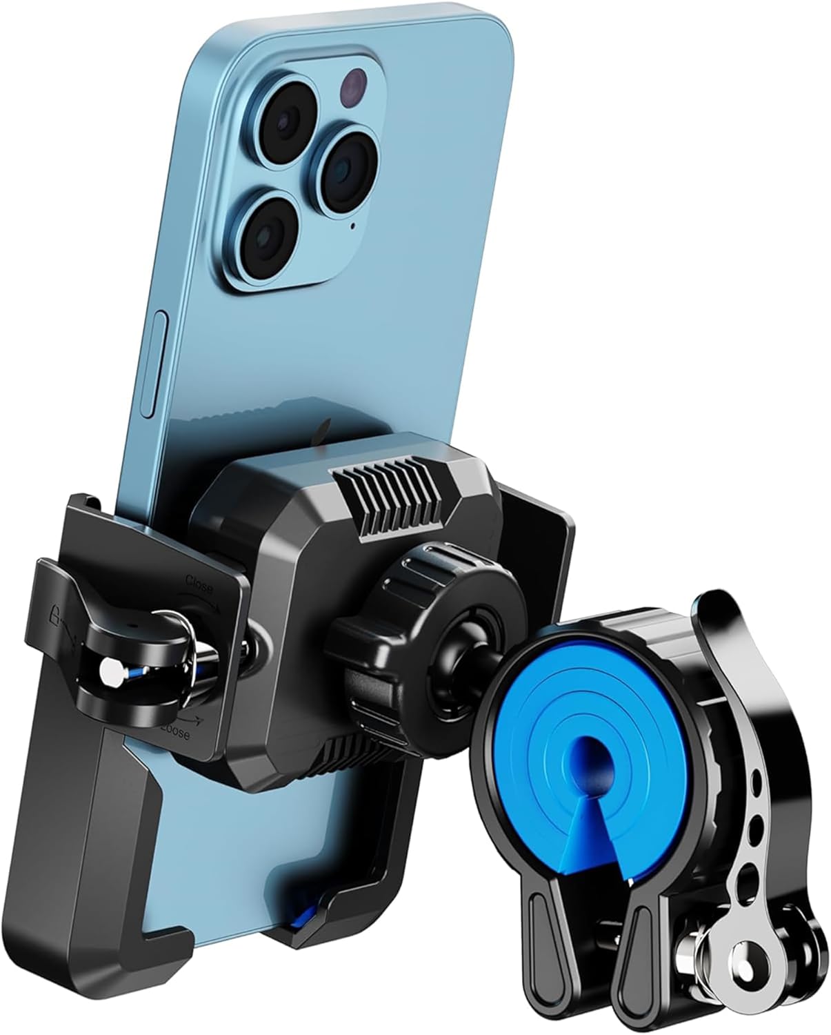 Bike & Bike Cellphone Mount – Unobstructed Digital camera View Bicycle Handlebar Cellphone Clamp – Silicone-Wrapped Scooter Holder for 4.7”-7” iPhone, Samsung, and Smartphones