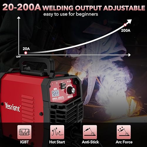 Miniatura 5 de Mini soldador de palo, máquina de soldadura portátil de 200 A con 20 varillas y Google de soldadura, pequeña máquina de soldadura de 110 V con