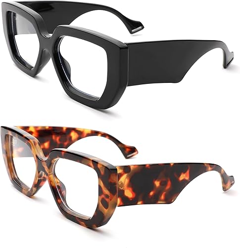 Gafas de luz azul con marco grueso para mujeres y hombres, anteojos cuadrados para juegos de computadora antifatiga ocular