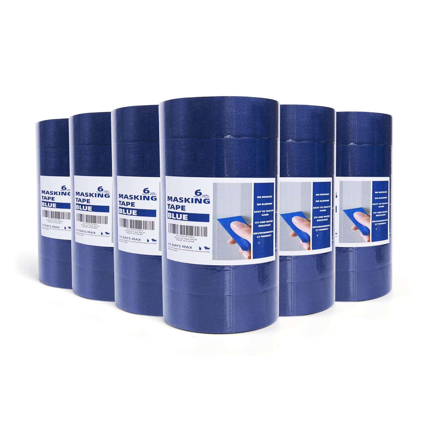 TAPEBEAR Blue Masking Tape, Painters Tape, UV Anti Residue Free Blue