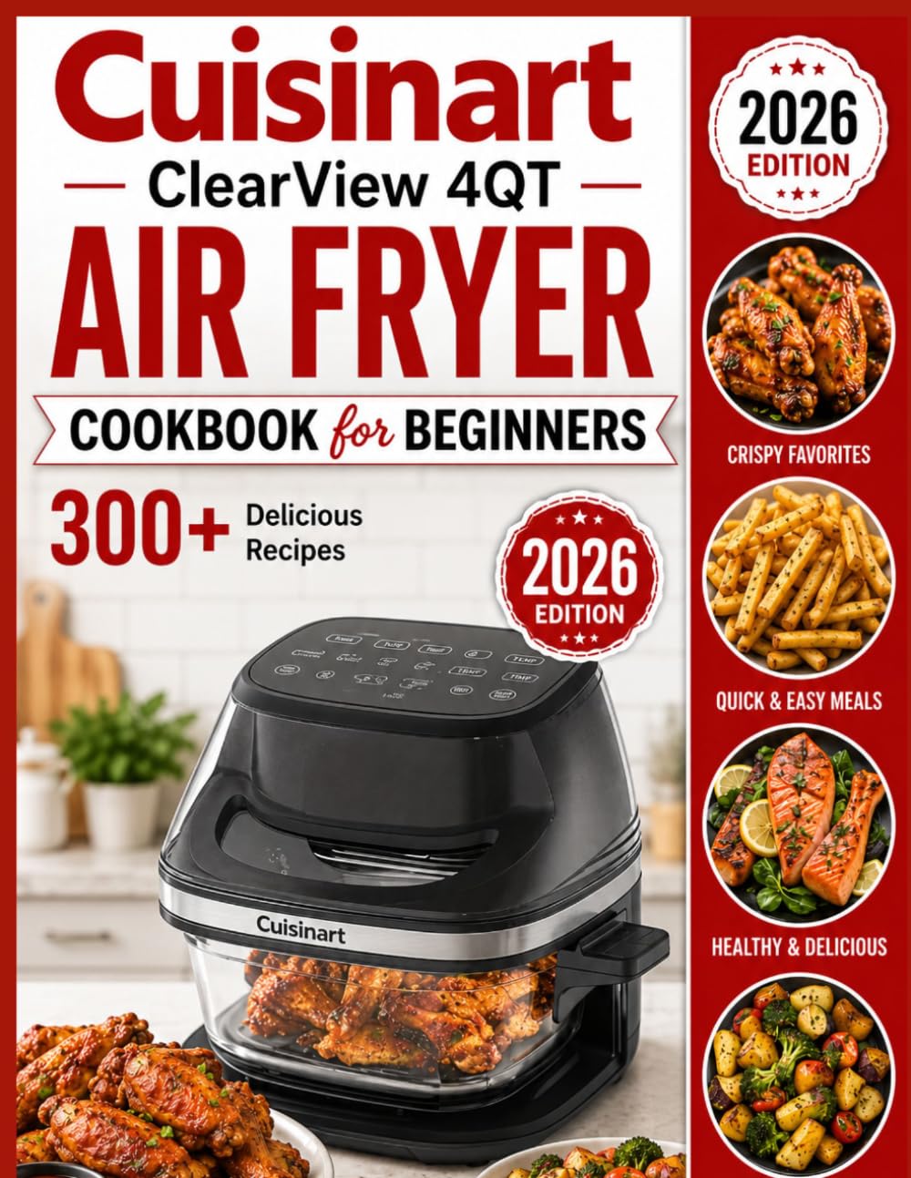 Cuisinart ClearView 4QT Air Fryer Cookbook for Beginners: 300+ Crispy, Healthy and Delicious Homemade Recipes, Perfect for Busy Weeknights, Meal Prep, and Family Cooking
