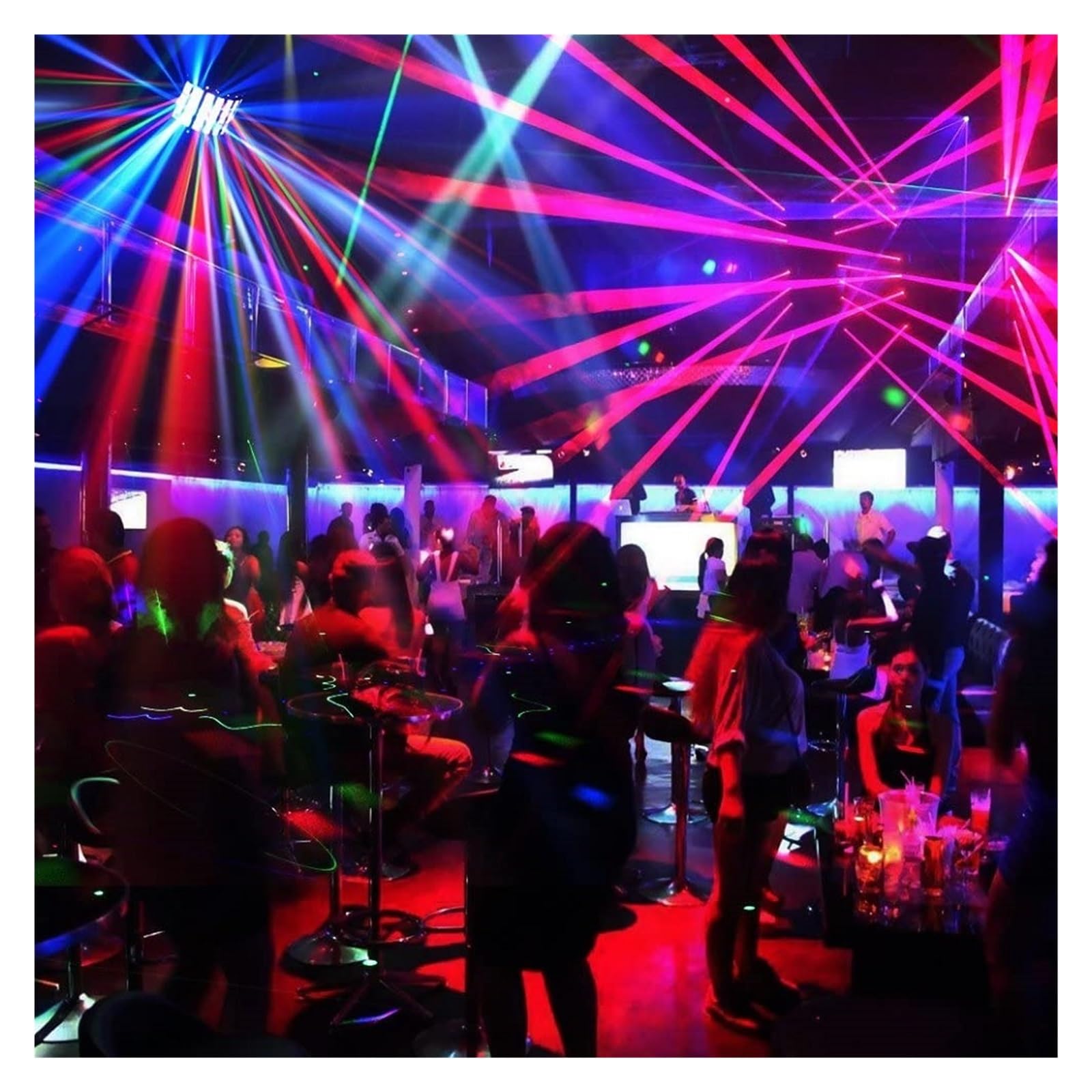 DJ Lights Stage Disco 30W Lampa projektora Aktywowana dźwiękiem, sterowana Wesele Dekoracja świąteczna Lighti Na imprezy i do klubów(Nero)