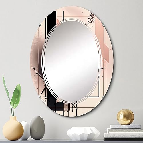 Miniatura 2 de Hyperrealistic Minimalism Abstract Roses II - Espejo de tocador, espejos de baño, espejos de pared para sala de estar, dormitorio, espejo ovalado,