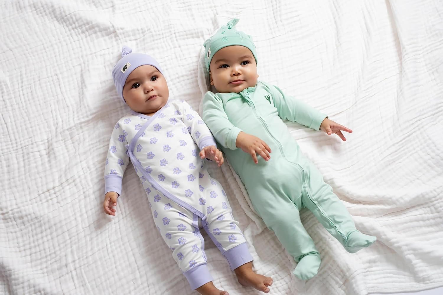 monica + andy Double Zipper One Piece, 100% Organic Baby Clothes for Girls & Boys, Unisex, Preemie, Newborn & Infant Sizes - Image 3