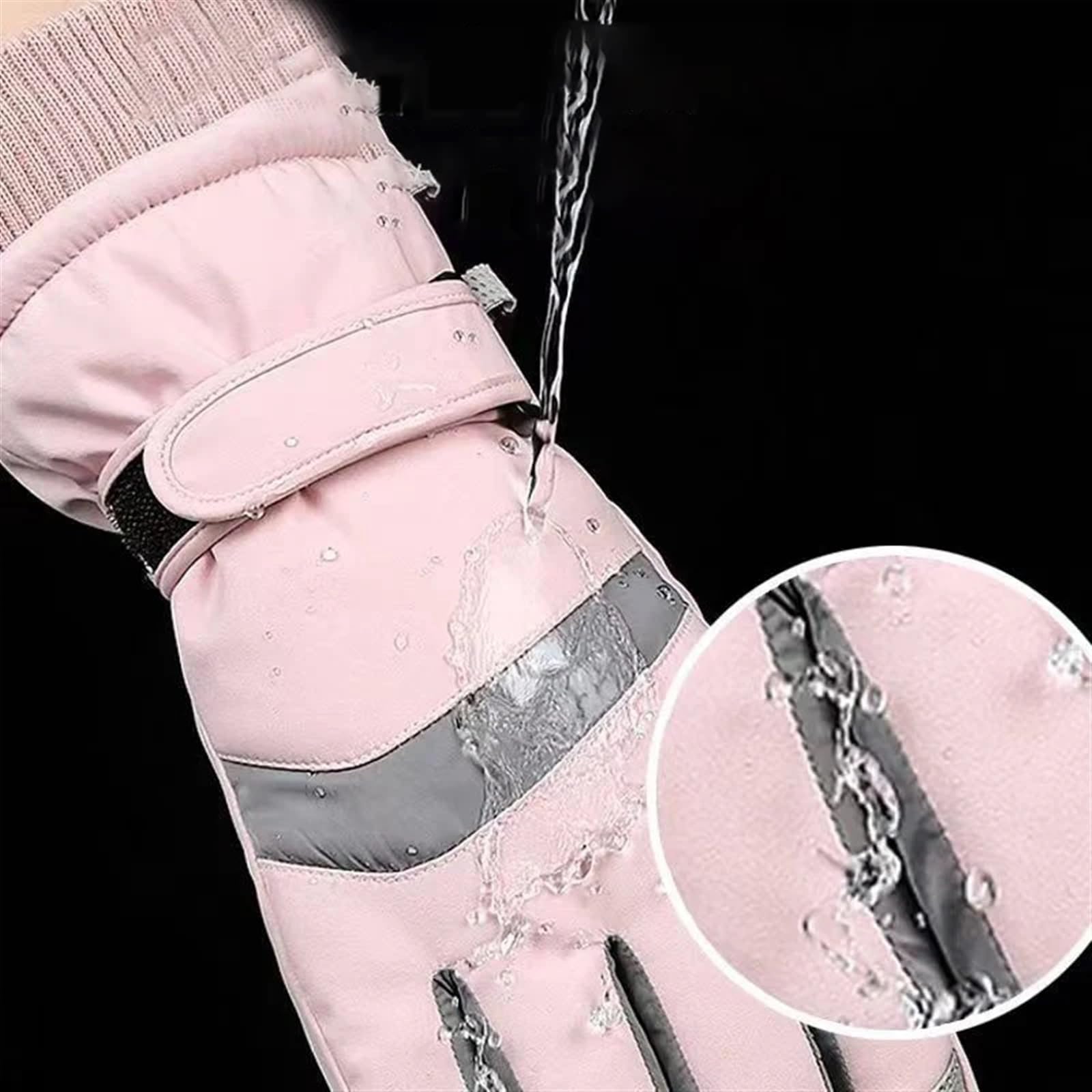 Guantes de esquí for Hombre y Mujer, Guantes cálidos Lana Gruesa for Ciclismo, Resistentes al Agua, con Pantalla táctil, a Prueba Viento, a la Moda para Clima Frio