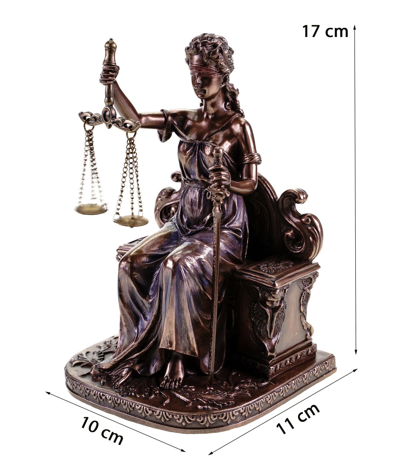 Parastone Justitia - Figura decorativa (bronce, 17,5 cm), diseño de diosa de la justicia