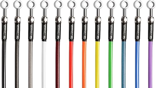 Miniatura 6 de KAW-6027R Trenzado De Acero Inoxidable Trenzado Línea De Freno Trasero Para Kawasaki Versys 650 No ABS 2007-2014 - Púrpura wBanjos Negros Y Pernos