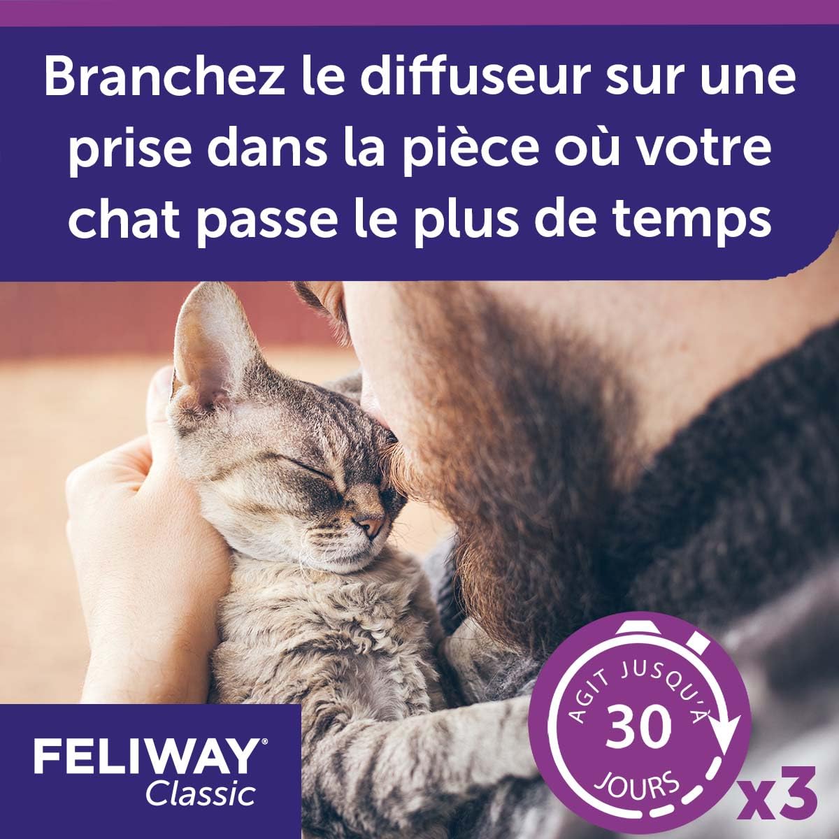 Feliway C23860C Clásico Difusor para Gato Calmante, 3 Unidades