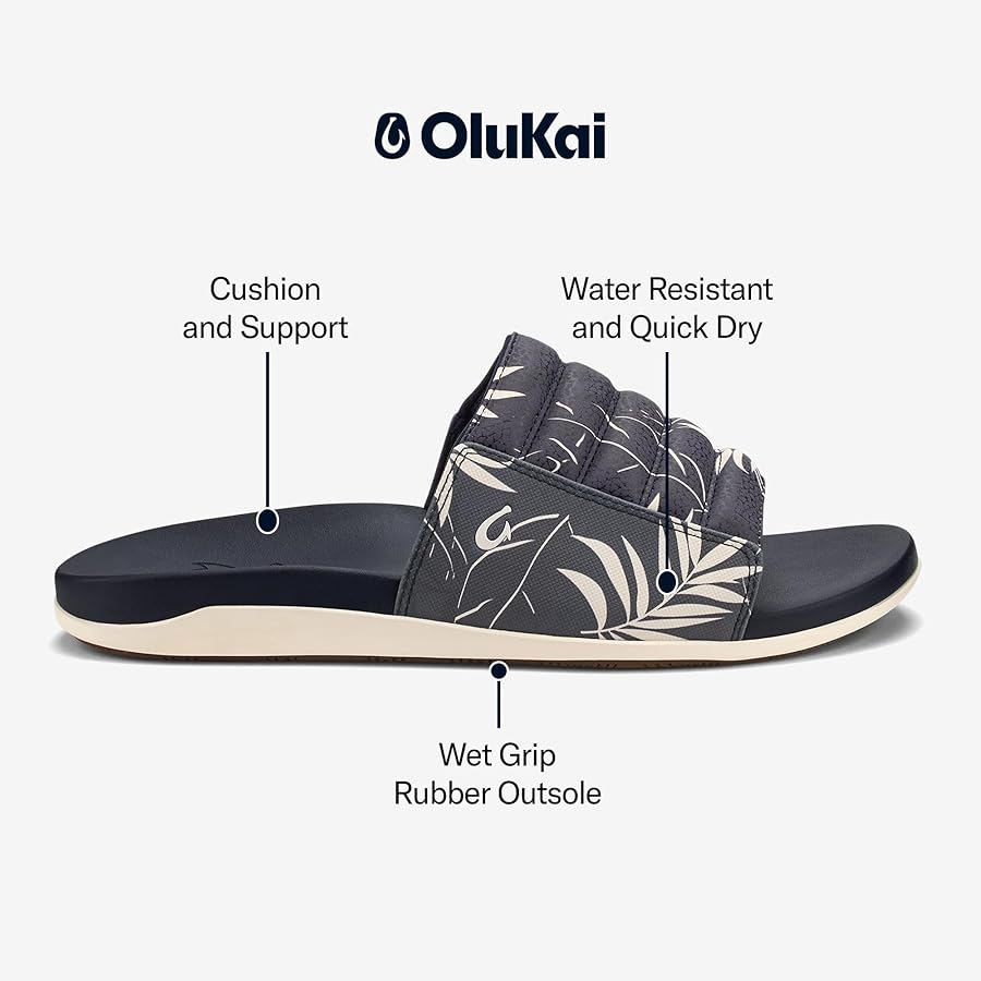 Amazon | OLUKAI Maha 'Olu (オルカイ) メンズ スライドサンダル